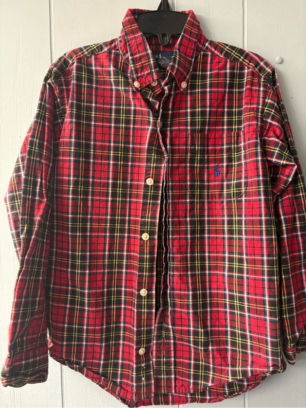 Ralph Lauren Red Black Plaid Button-Down Shirt